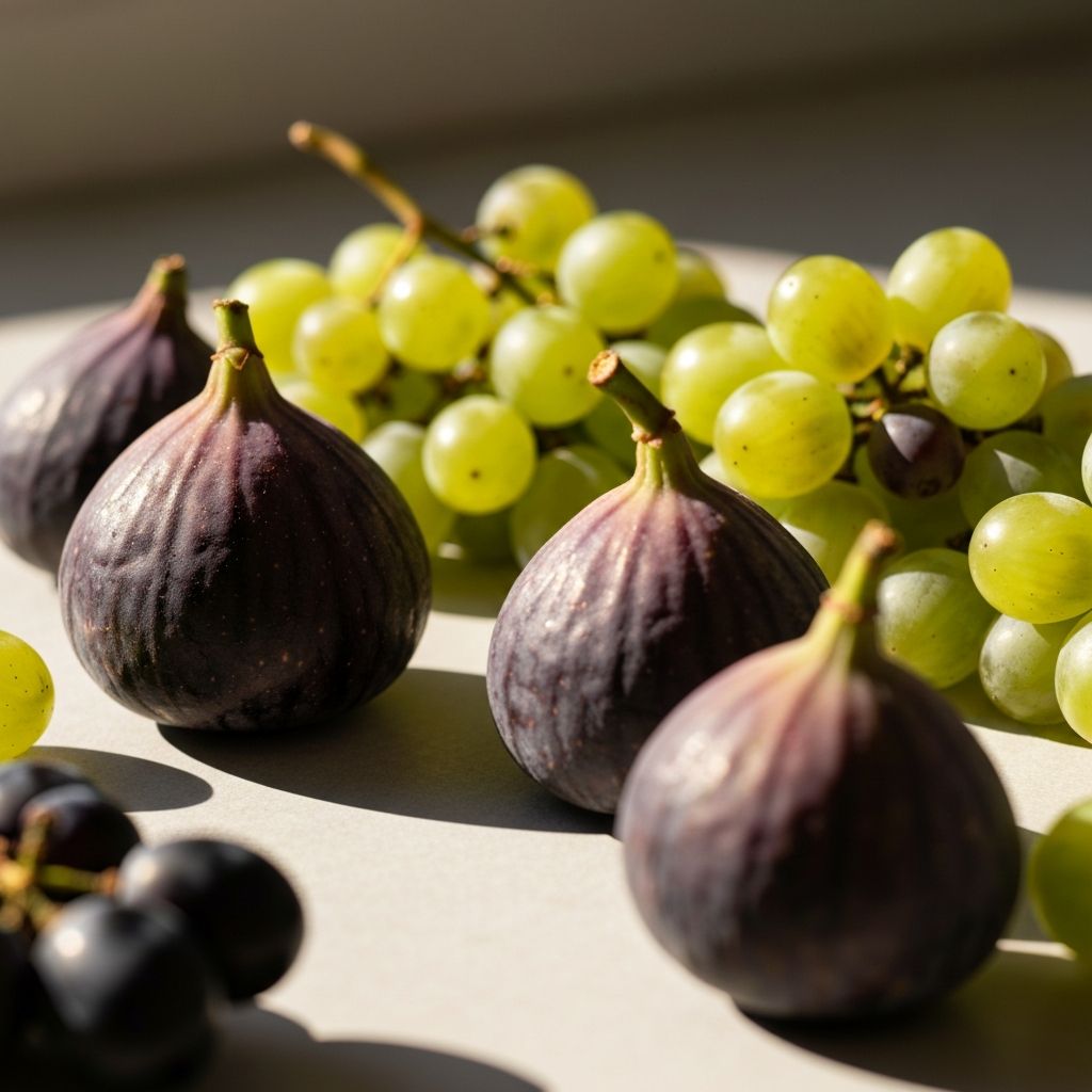 Finalna sekija - fige i grožđe u suncu, prirodno svjetlo